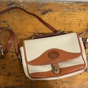 Vintage Dooney & Bourke Cream Tan Leather Cross Body Purse